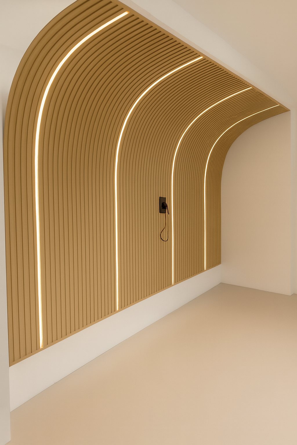 Curved niche with LED