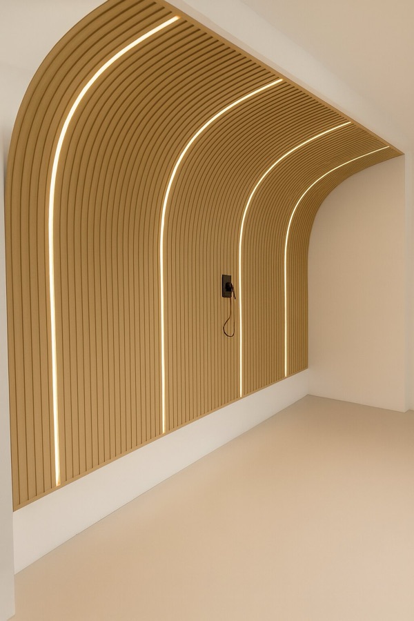 Room with BTO slatted panels
