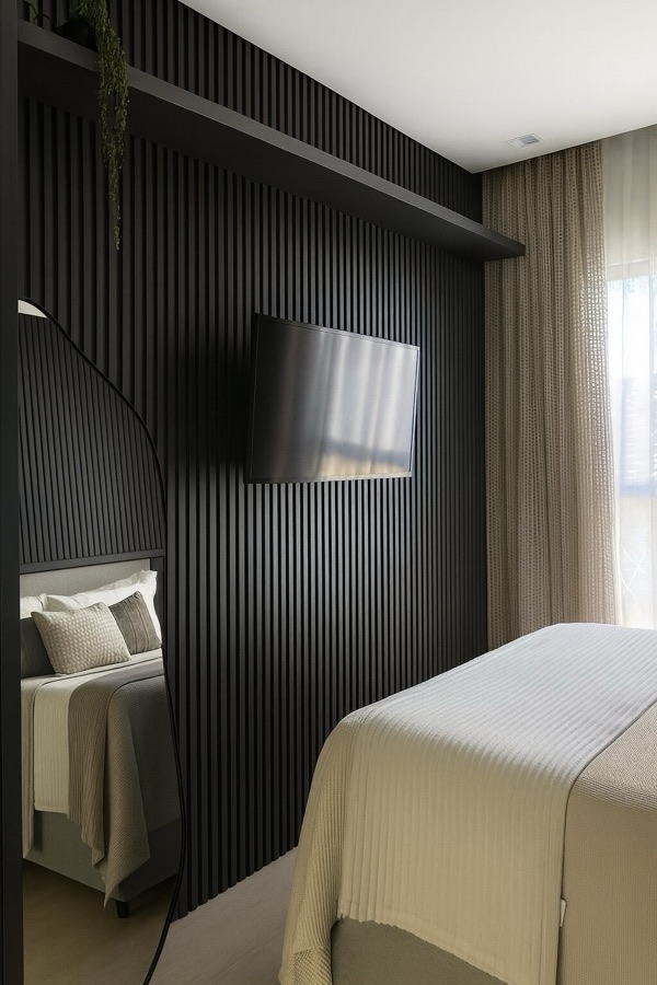 Room with BTO slatted panels