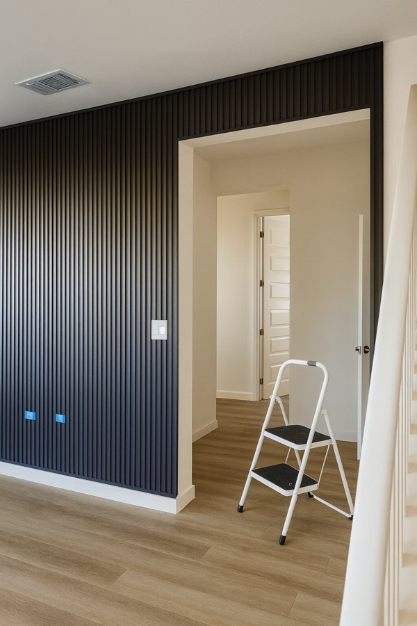 Room with BTO slatted panels