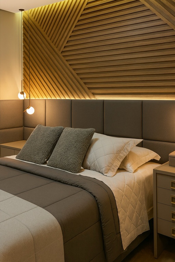 Room with BTO slatted panels