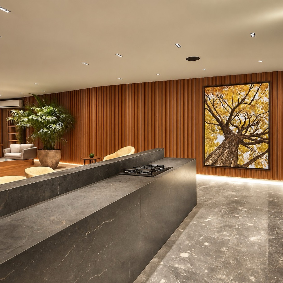 Wood Slatted Panel: room